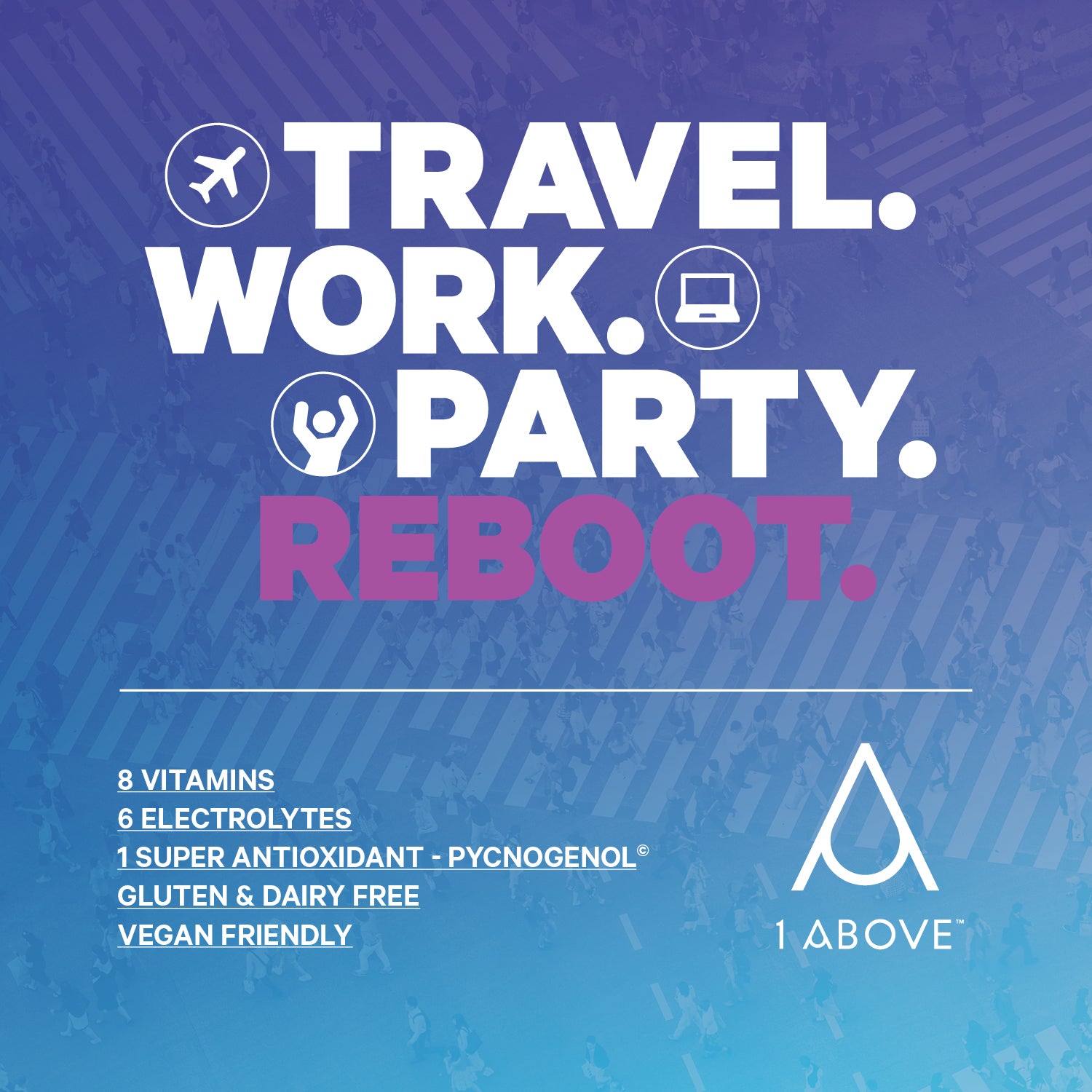1Above recovery effervescent tablets Berry travel work party features